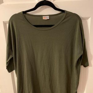 LULAROE XS OLIVE GREEN TUNIC SHIRT